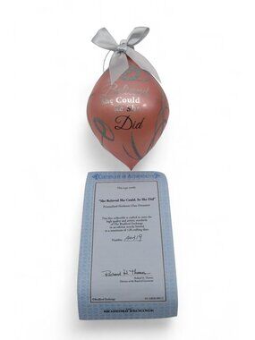 Bradford Exchange She Believed She Could Glass Ornament Light Up COA Limited Ed